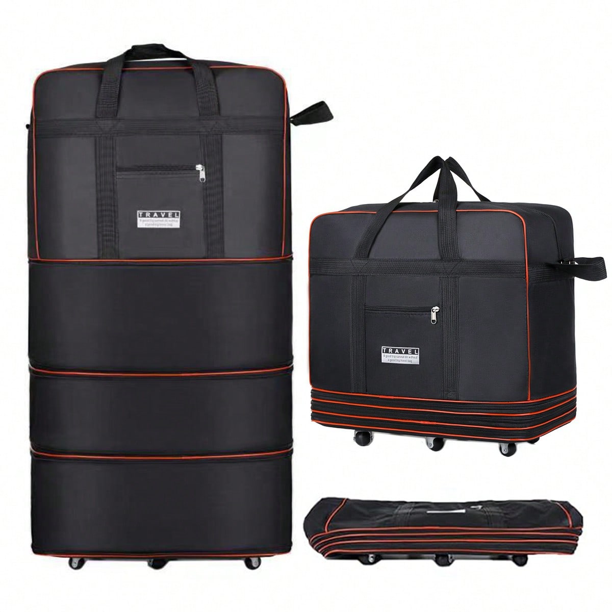 Black Collapsible Rolling Trav - огляд і ціна Foldable Rolling Luggage Bag