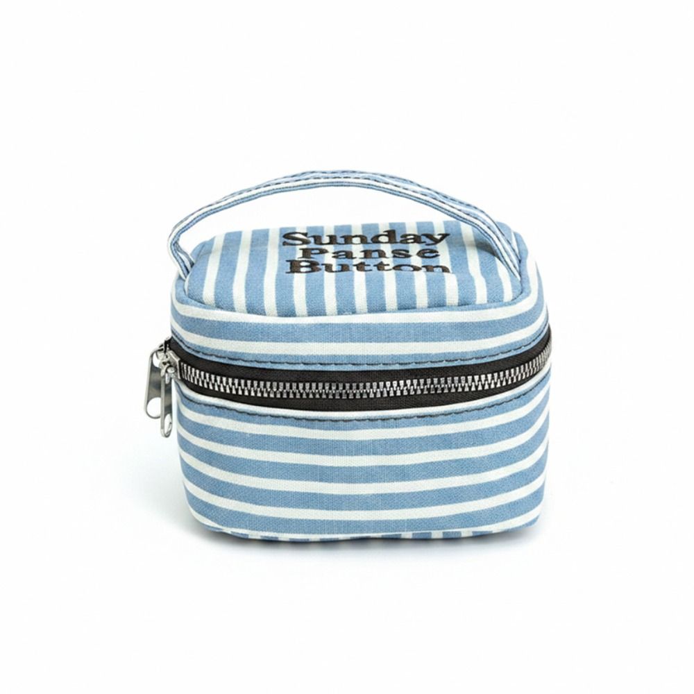 Portable Blue White Striped Sq - огляд і ціна Cosmetic Bags